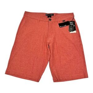 NWT TravisMathew Sand Harbor Golf Shorts 32‎ Heather Garnet Rose Stretch
